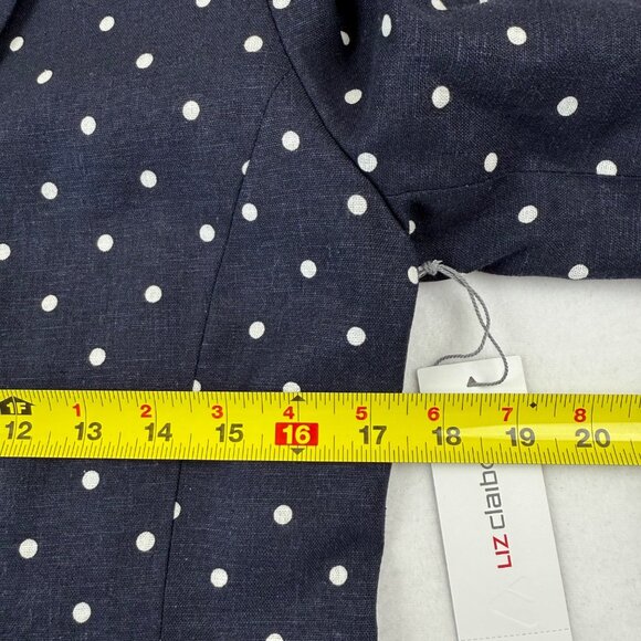 Liz Claiborne Women's Linen Blend Navy/White Dot Blazer Size 6 Notch Lapel NWT - Picture 11 of 12